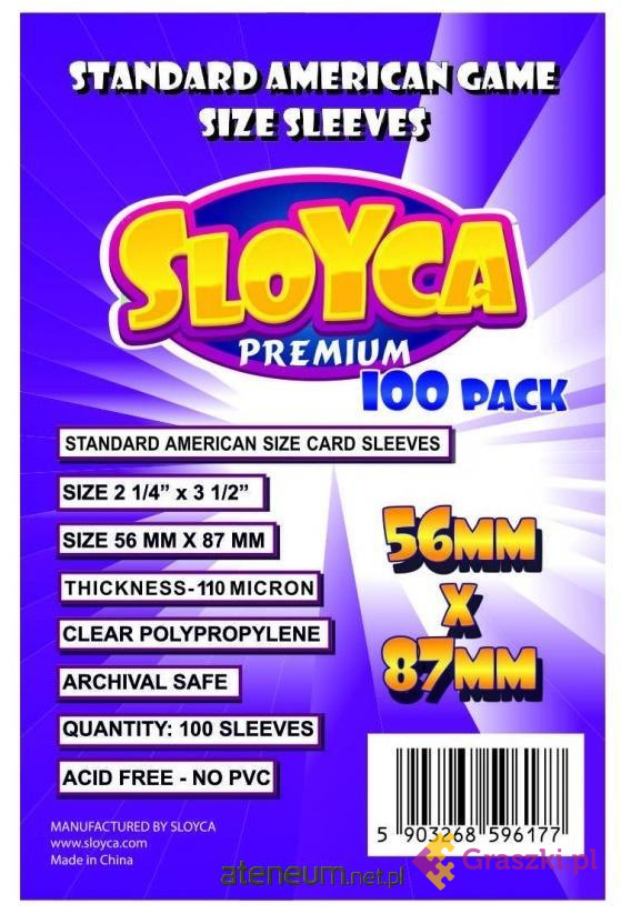 Koszulki na karty Sloyca (56x87 mm) Standard American Premium, 100 sztuk